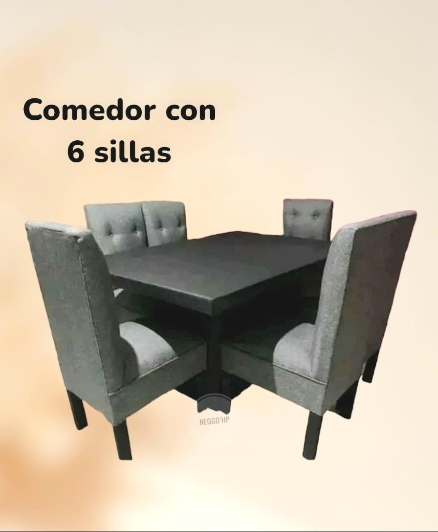 Comedor 6 Sillas Color Gris 12104900