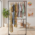 Rack Ropa Desmontable Metal Llantas Gris
