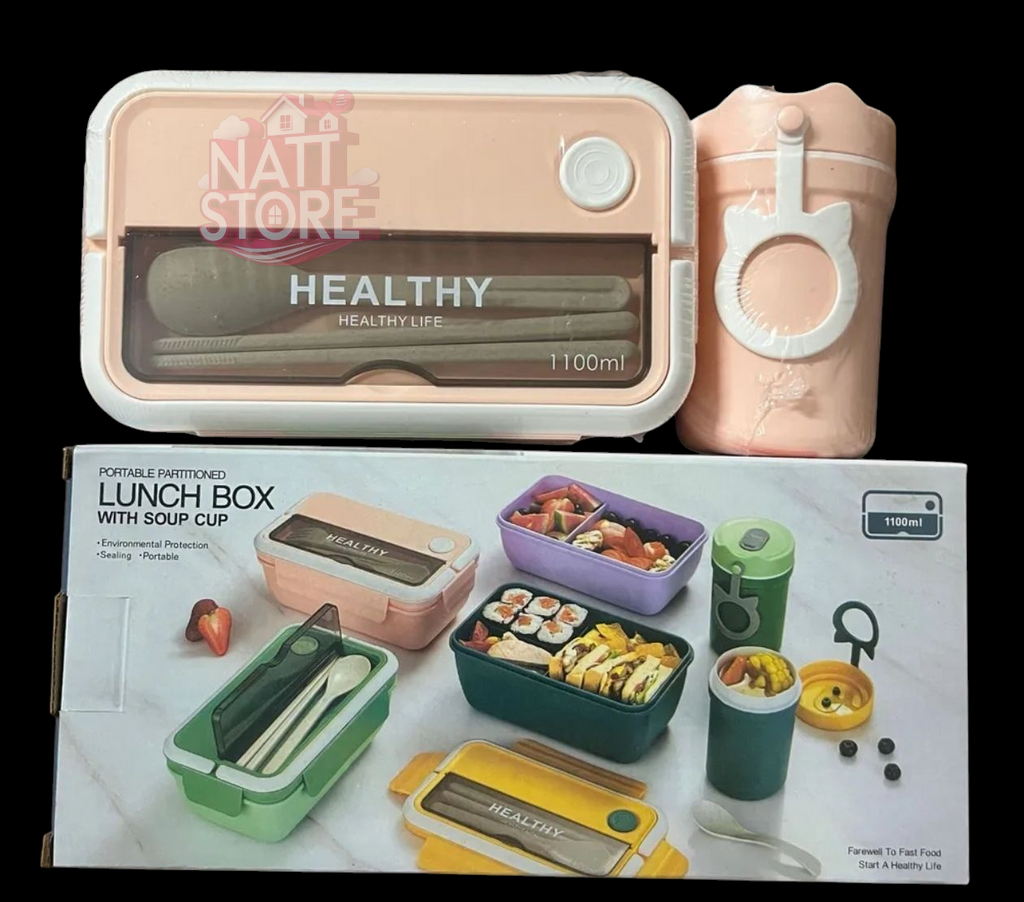 🥗 Lunch Box Completa con Divisiones y Vaso